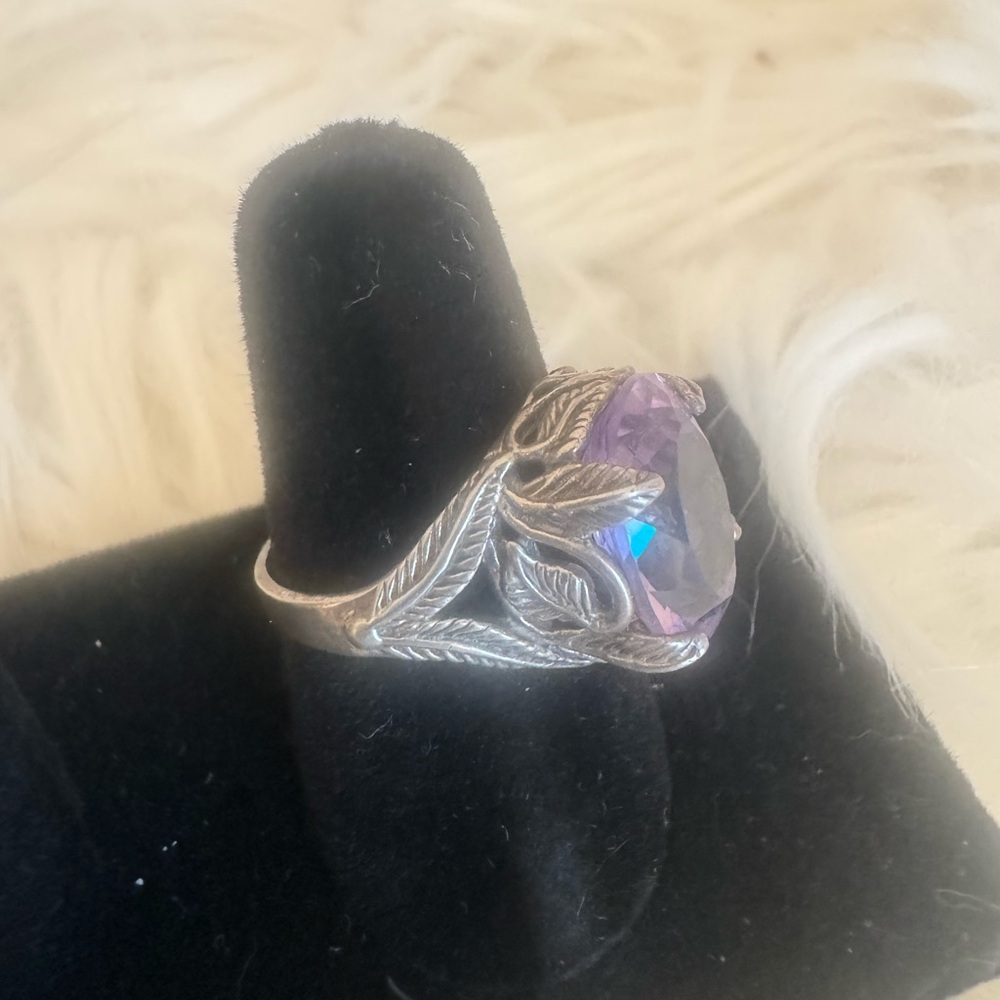 Silver Amethyst Ring. Size 6.5 approx - Picture 2 of 5